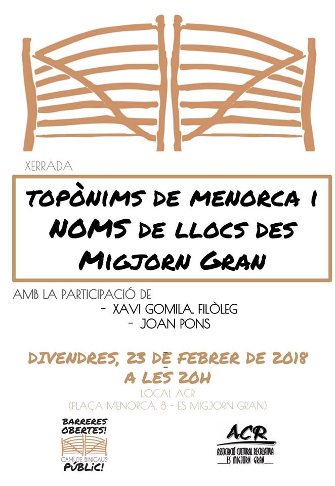 allesraquel's tweet photo. Divendres en @XaviGomila i en Joan Pons xerraran de toponímia as Migjorn. #NomenclàtorToponímic
#Barreresobertes! #Camídebinigauspúblic! https://t.co/PTwXQZiqSx
