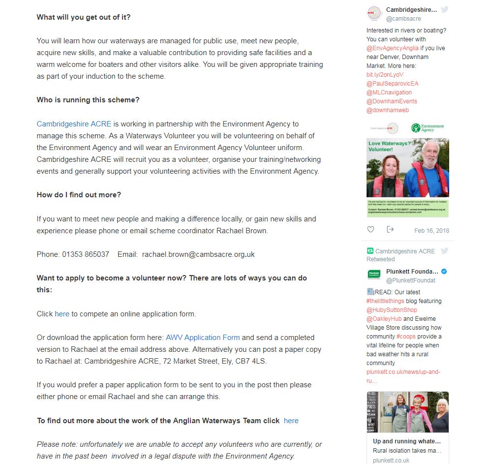 Ang_WaterwaysEA's tweet photo. Great opportunities to volunteer on our #AnglianWaterways this summer on the #RiverGreatOuse &amp; #RiverNene at various sites including #DenverLock #StIvesLock #HoughtonLock &amp; #NorthamptonMarina among other's for more information see: https://t.co/yXBK6gLNJl  @cambsacre @EnvAgency https://t.co/M1gmT5etRr