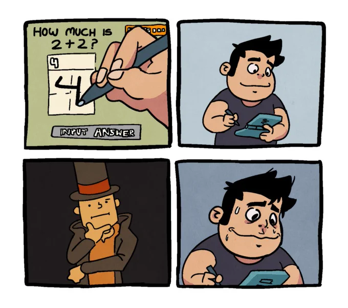 Been catching up on the Professor Layton prequels and lemme tell you, that lil smile that layton gives you when u solve a puzzle is everything 