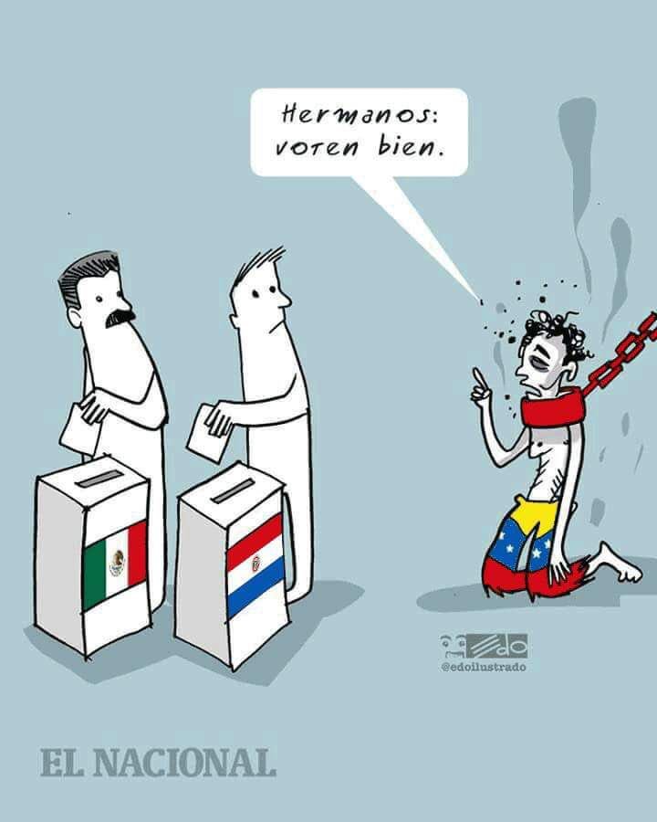 MaritoAbdo's tweet photo. Una gran verdad en una caricatura! Atendamos lo que ocurre en #Venezuela y no permitamos que ese sistema hambreador del pueblo entre al Paraguay! https://t.co/cQUMNnKCtM