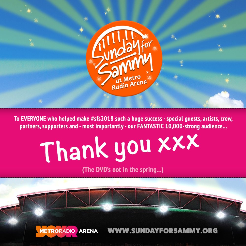 sundayforsammy's tweet photo. #sfs2018 @RealDeniseWelch @TheRealTimHealy @joemcelderry91 @TheRyanMolloy @Trevor_Horn_ @Ralph_McTell @halfpennyjill @ChelseaHP @Lindisfarnbilly @NitelitesLTD @TyneIdols @ArenaNewcastle @TheVermontHotel @HighlightsPR @PamRoyleITV @JohnnyVegasReal @jasonmarkcook + a million others https://t.co/7CyQNsnACB