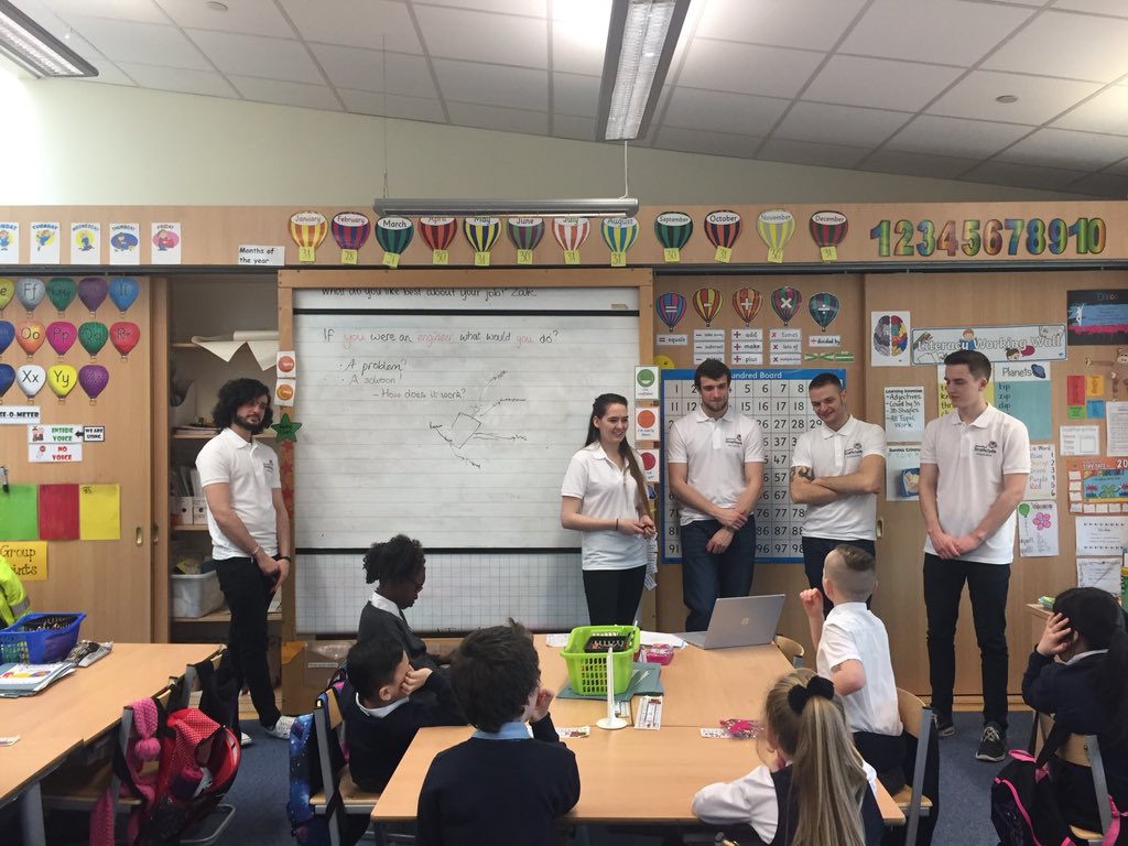 QuarryBraePri's tweet photo. This year P3 are taking part in the #ScottishEngineeringLeadersAwards with the object being to come up with our own inventions. Today we had engineering students from @UniStrathclyde in to help us get our inventive thinking caps on! 🧐🔬🔍🏗 https://t.co/AHP4s20z9O