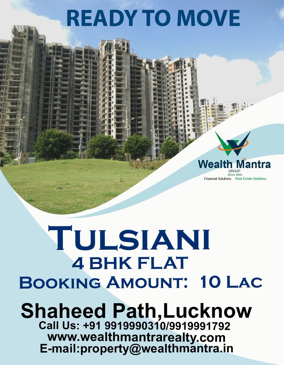Wealth_Mantra's tweet photo. Get indulged by the #ShaheedPath of #Tulsiani and live the life you desire. #realestate #propertyinvestor #realestateinvesting #realestatelko #propertymarket #property #wealthmantra https://t.co/Gj02Sz0FRB
