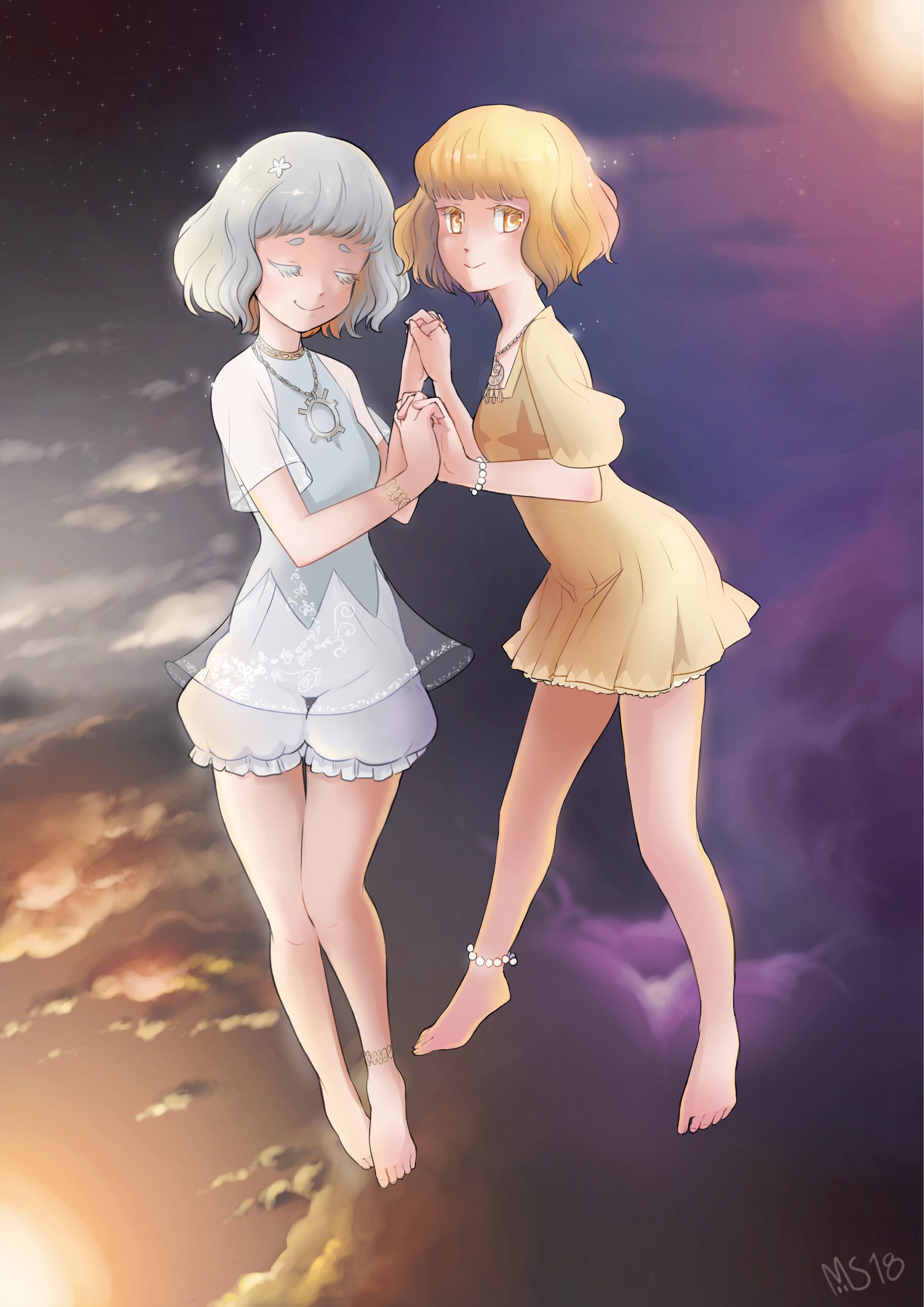 フィンランド妖怪bot Auf Twitter パイヴァタルとクータル Paivatar Ja Kuutar 画 Kipsu Khibzu 太陽と 月を司る二柱の女神 太陽の銀色と月の金色の糸を紡ぎ服を織る スズメバチ ミツバチなど蜂たちのエムー 創造主であり守護神 である Https T Co
