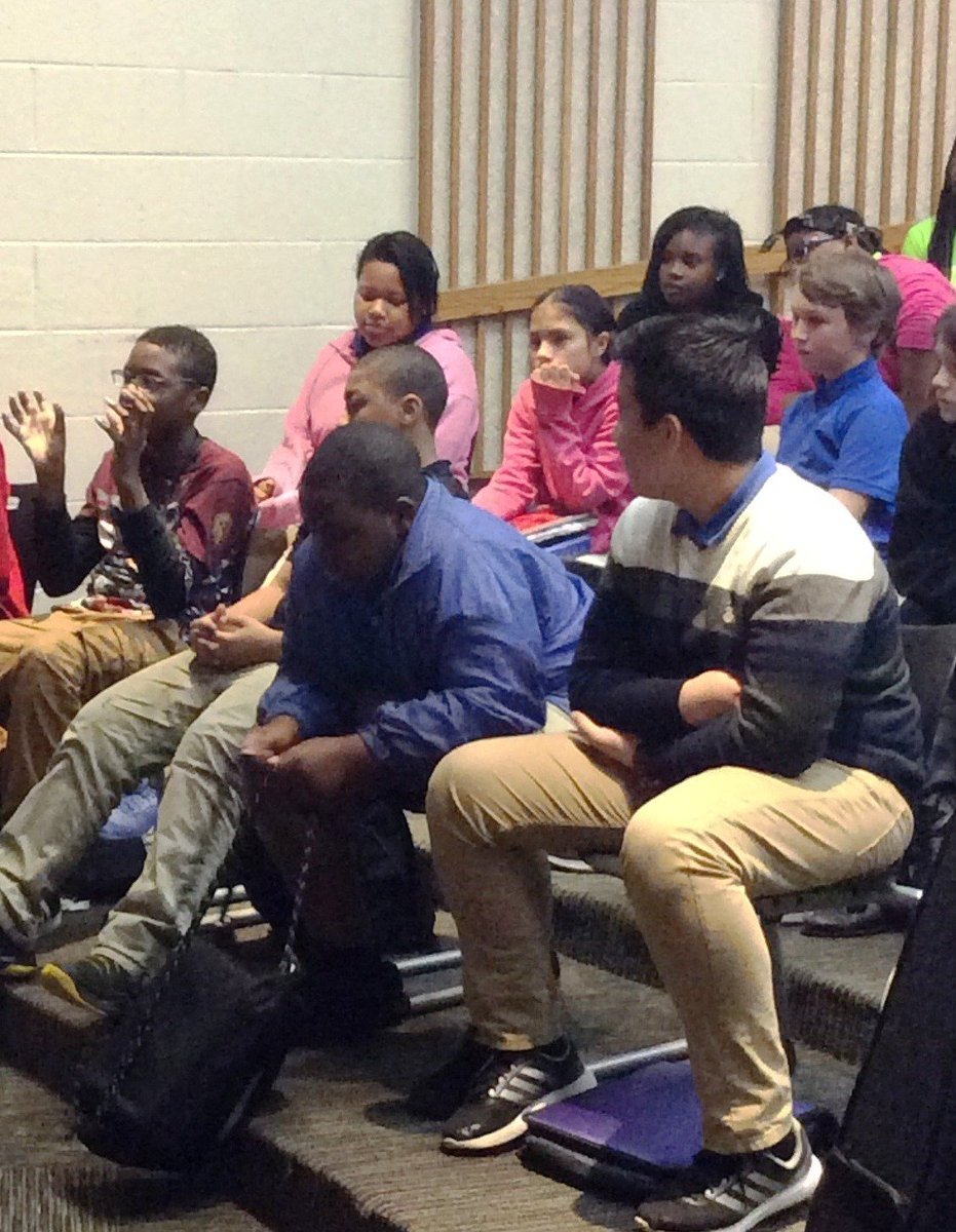 Library_ASM's tweet photo. Feeling so lucky to have had a quintet from Charleston Symphony Orchestra perform at @WestAshley_ASM! Proud of all of our students who were a great audience and asked top-notch questions @CCSDConnects https://t.co/90DXc2uB9O