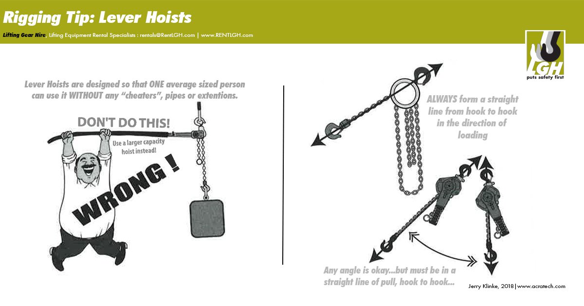 LGHNorthAmerica's tweet photo. Monday Morning Rigging Tip: Lever Hoists
More about LGH Rigging Equipment: https://t.co/ckqfU9utTC
Information and Illustration, copyright by Jerry Klinke, all rights reserved. To learn more, visit: https://t.co/aazv6aX4nP #construction #riggingtip #leverhoists #RentLGH https://t.co/9h653ES4PO