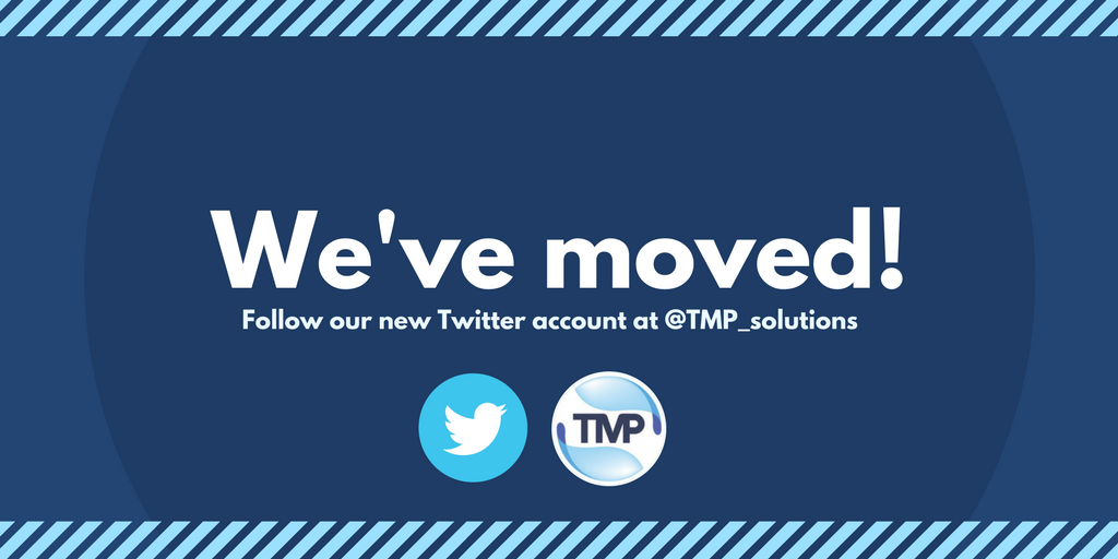 RileyTmp's tweet photo. We've moved! 

Make sure to follow our new Twitter account to stay updated. Follow us at @TMP_Solutions 

#TwitterMove #TMPSolutions https://t.co/3BqQxWmuuD