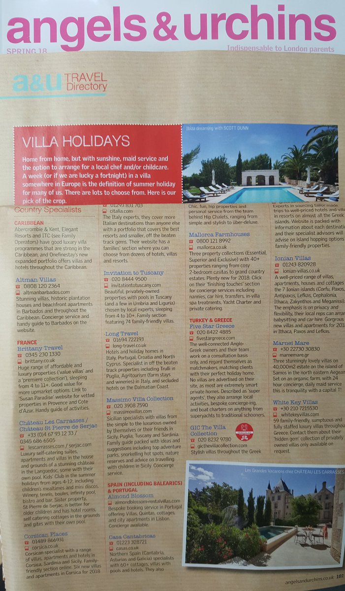 Looking for a villa holiday this Summer? The <a href="/angelsurchins/">angels&urchins</a> team have picked their favourites <a href="/stpierreserjac/">St Pierre de Serjac</a> <a href="/LesCarrasses/">Les Carrasses</a>