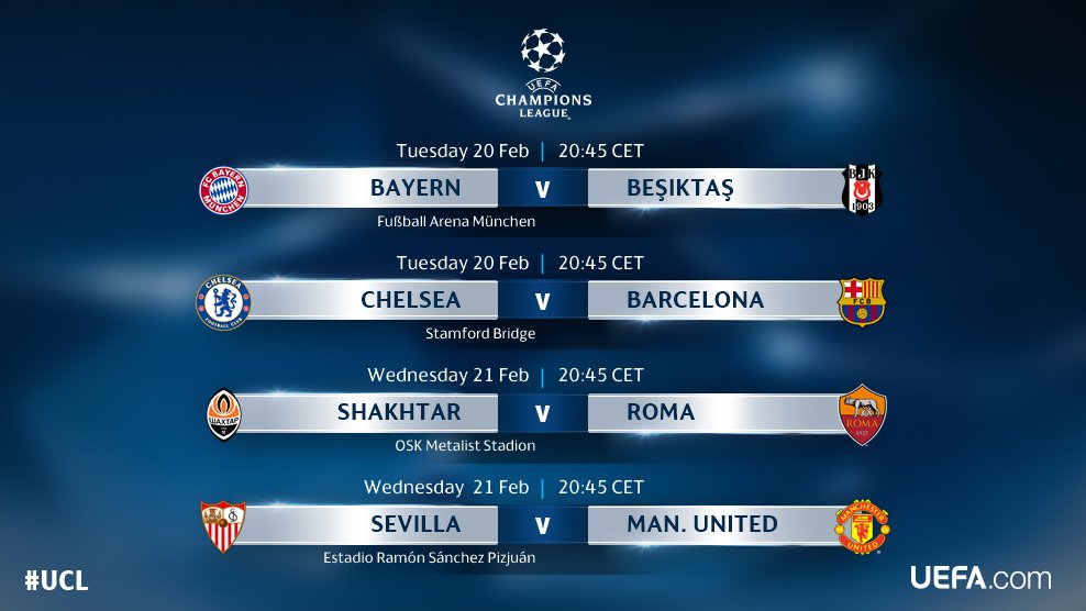 fixtures for uefa champions league 2018