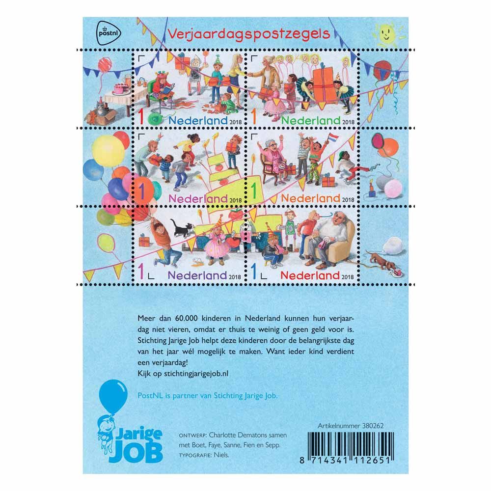 Postzegelaar's tweet photo. #NEDERLAND | #Verjaardagspostzegels
| @PostNL - @Jarige_Job - @StichtingJarigeJob - #CollectClub - #feest - #PostNL - #verjaardag |
Het postzegelvel verjaardagspostzegels bevat tekeningen compleet met taart, slingers, ballonnen en cadeaus en wat je maar https://t.co/3YaFdXZqDR https://t.co/4IiLhYJXk6