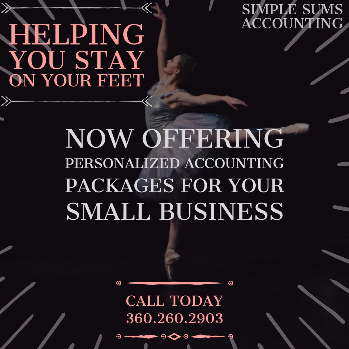 SumsSimple's tweet photo. Tired of having to worry about balancing your books after a long day at the #Dance #studio? Follow @sumssimple &amp; #learn of our #accounting package. #great for #smallbusiness #owners #freelance #artists #serviceproviders and #independent #contractors 
#tax #PNW #vancouverwa #WA https://t.co/7ScDgspHjZ