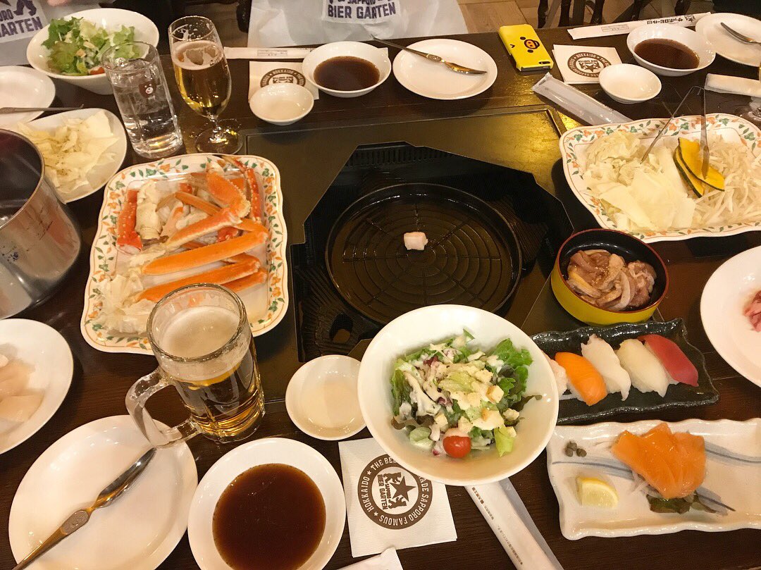 tbyrnes's tweet photo. Japanese feast at the Sapporo bier haus. Japan meets Germany in the most delicious of ways. #enjoymyjapan https://t.co/8fn7oK1bqZ