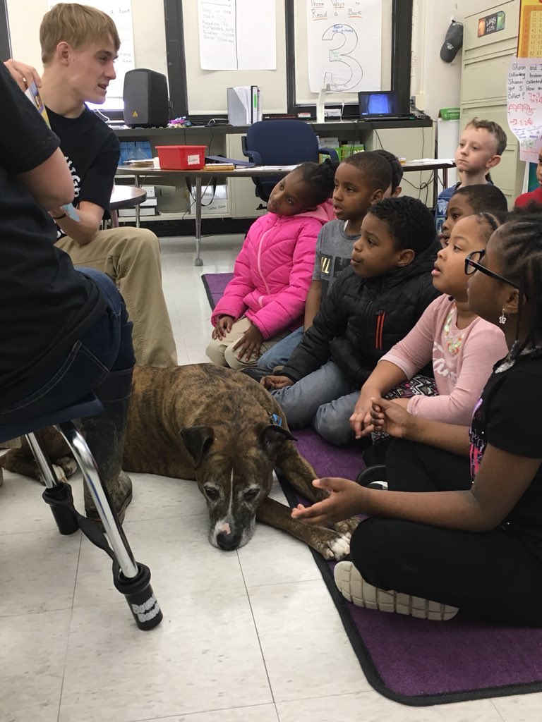 JessWilliamsPLV's tweet photo. So much fun having Tyson the Rescue Pup come visit today! @bubeckjg #plvbear #polarpride https://t.co/BnqPYV3xgO