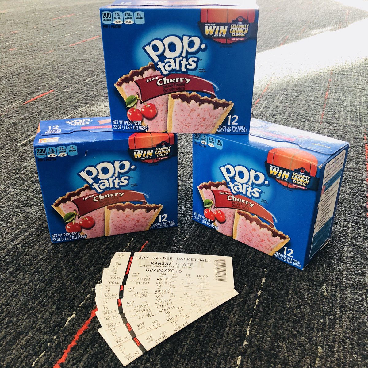 JLLubbock's tweet photo. We’ve got tickets for pop-tarts!  Come see us at the TTU vs KSU game tonight at 6:30 with a box of pop-tarts and get in free! https://t.co/8hz6lSyqem