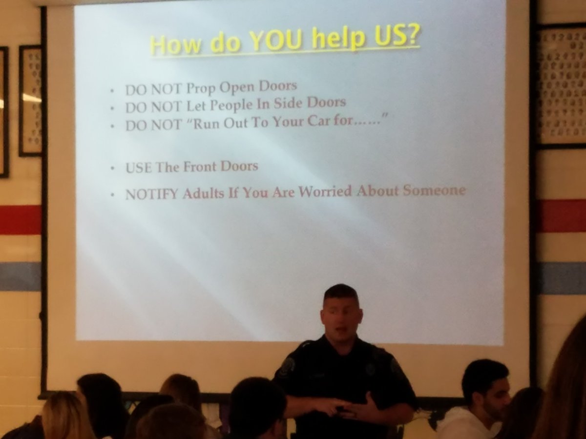 SmithWJHS's tweet photo. Thank you, @OfficerWade for taking our students through safety tips today and tomorrow! You are doing a great job. We learned a lot about avoid, deny, defend. We all appreciate you and your desire to keep everyone at @WJHSColts safe! #WestPride https://t.co/GXd6I8Iua1