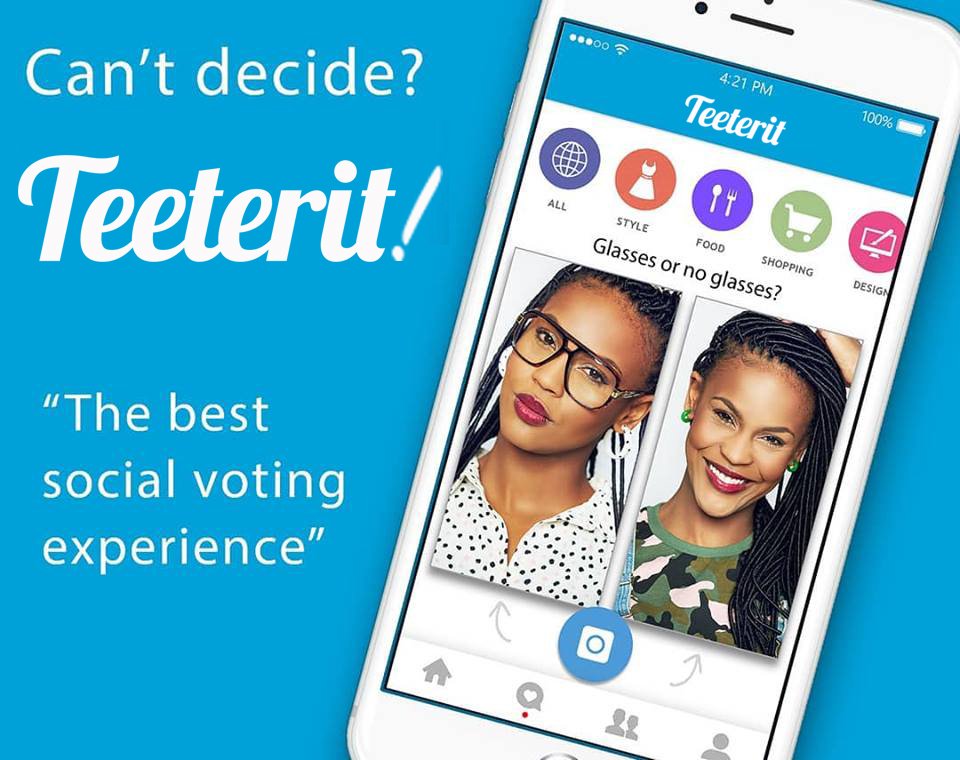 TeeteritApp's tweet image. We're using our #firsttweet to announce our new #socialvoting platform #teeterit! Check out the #new way to #decide on tough #decisions. #askteeterit #pickone #choose #fun #fashion #entertainment #life #occasions #style #food #shopping #design #beauty #thefuture