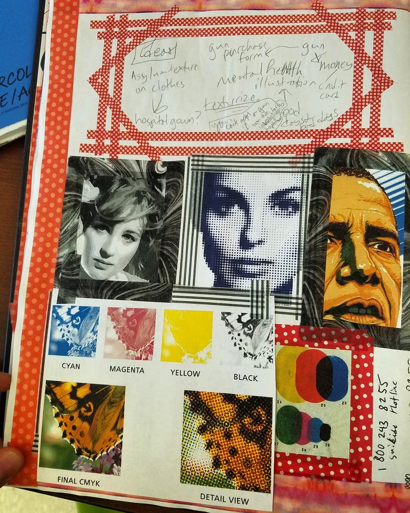 Arlie_Opal's tweet photo. Planning out my next project for silkscreen! #art #artist #artistlife #artclass #student #silkscreen #cmykprocess #printmaking #brainstorm #work #studentlife #halftone #arlieopal #sketchbook #artjournal https://t.co/Pnple6YMJ3