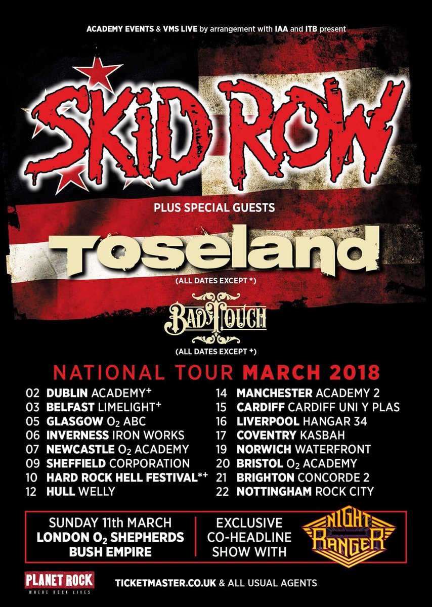 badtouchrocksuk's tweet photo. Just one week until we hit the road with the great @OfficialSkidRow & @JamesMToseland and we can't wait!!
#badtouch #badtouchrocks #skidrow #toseland #band #tour #uktour #rock #rocknroll #bandsontour #music #musicvenue #livemusic #rockband #nightranger #ticketmaster #concert https://t.co/etWN8dxL3W