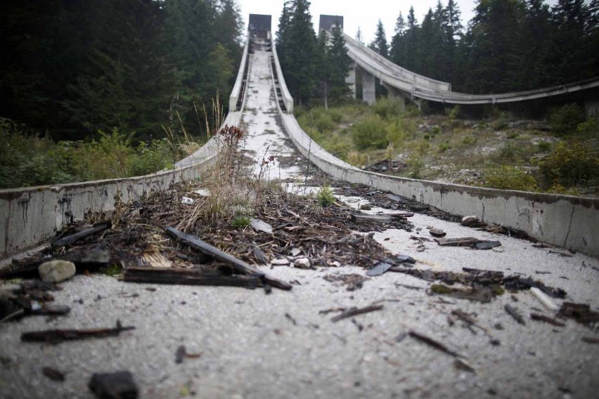 unfoundhouse's tweet photo. Abandoned ski jump Sarajevo from 1984 winter #olympics ... https://t.co/A6PbHueTkC