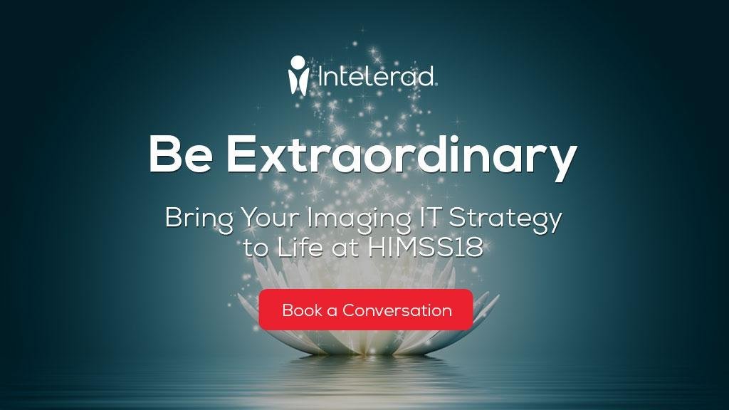 Intelerad's tweet image. A week to go until #HIMSS18! Be sure to stop by booth 1451 to learn how Intelerad can bring your imaging IT strategy to life. For demos: bit.ly/2nM13p6 #enterpriseimaging #enterpriseworkflows #beextraordinary