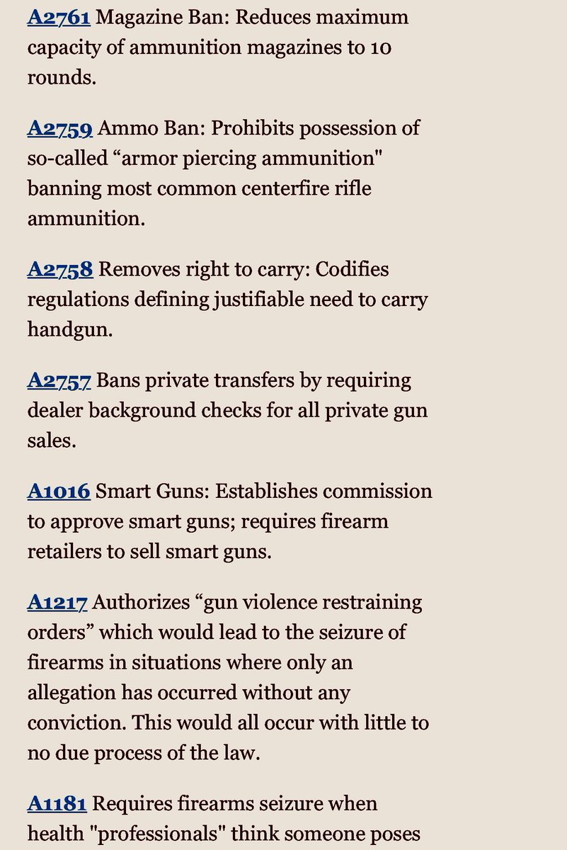 AA2ANJ's tweet photo. Instead of fast-tracking feel-good do-nothing gun-control laws, maybe @GovMurphy could ask us how these bills would turn law abiding NJ gun owners into criminals? We care about public safety too… #2A @NRA https://t.co/sbfnOhT8YJ