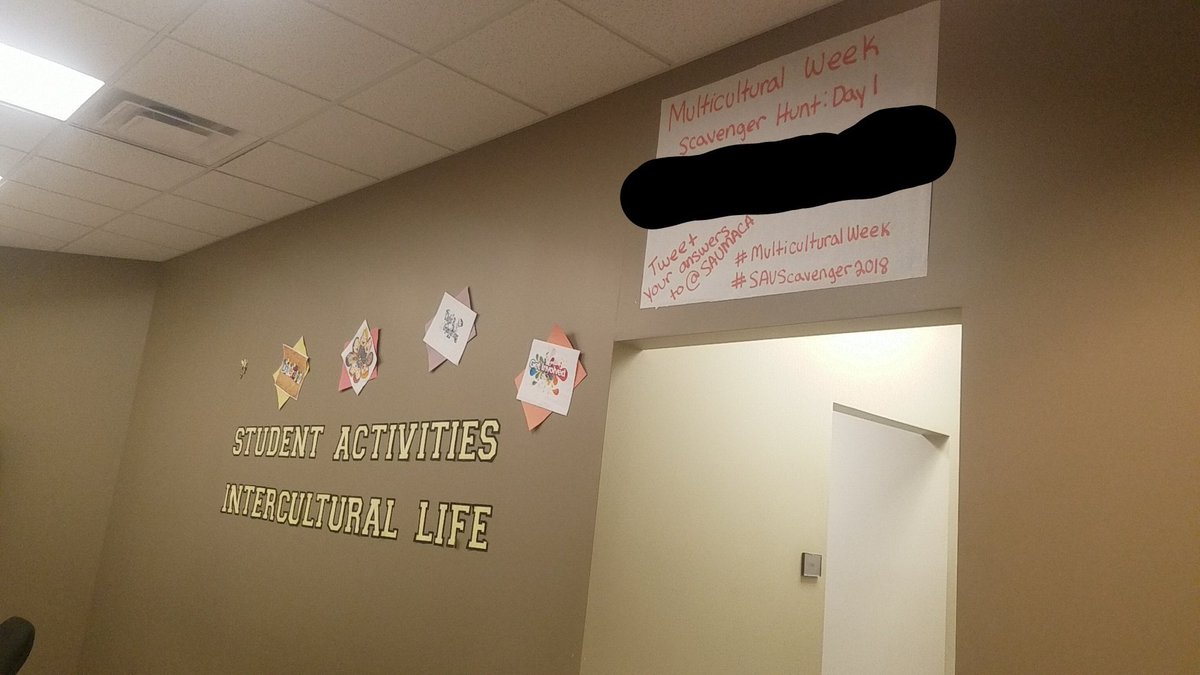 SAUMACA's tweet image. And the scavenger hunt begins!! Go take a picture with the poster, answer the question, tag us, and do the hashtags. People who answer correctly will be put in a drawing for various gift card prizes!! #SAUScavenger2018 #MulticulturalWeek