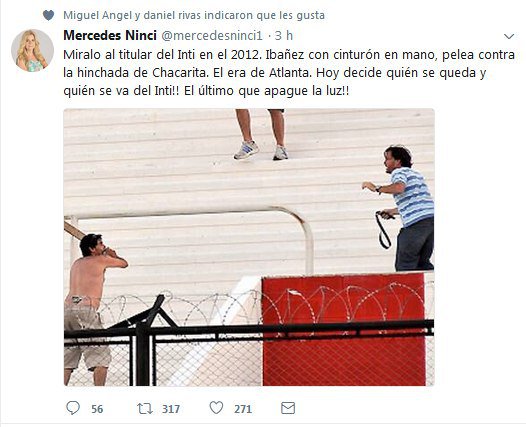 TV4I's tweet photo. @EmpresarialARG @Intilucha1 @FamiliaresInti El presidente barrabrava del inti https://t.co/xhQMyVxltb