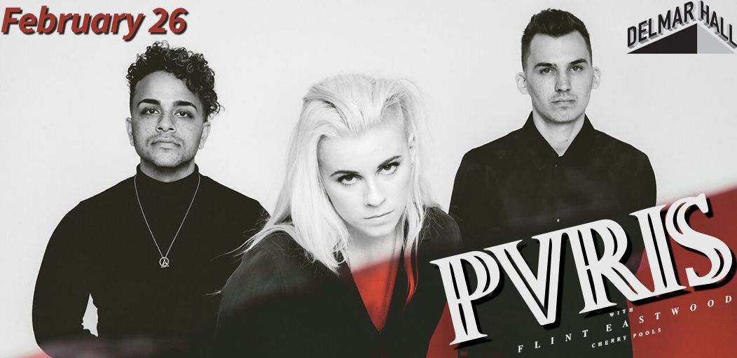 TONIGHT!
All We Know Of Heaven, All We Need Of Hell 
Album Release Tour
<a href="/ThisIsPVRIS/">PVRIS</a> - 9:30PM
<a href="/FlintEastwood/">Flint Eastwood</a> - 8:15PM
<a href="/CherryPools/">Cherry Pools</a> - 7:30PM
Doors - 6:30PM
GA $27 :: All Ages
$2 Minor Surcharge
Get 🎟️s: j.mp/2EY7Qa2