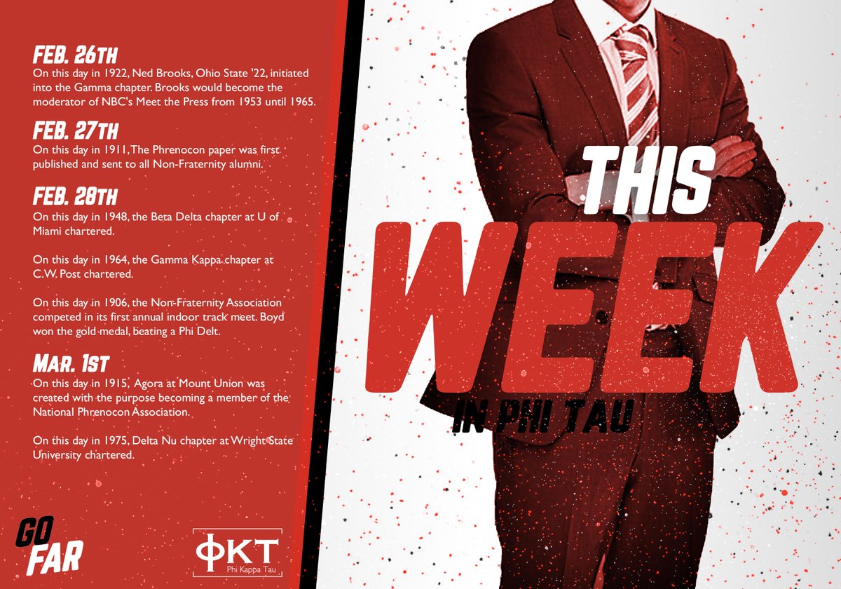 Here's everything that happened in Phi Tau History this week!