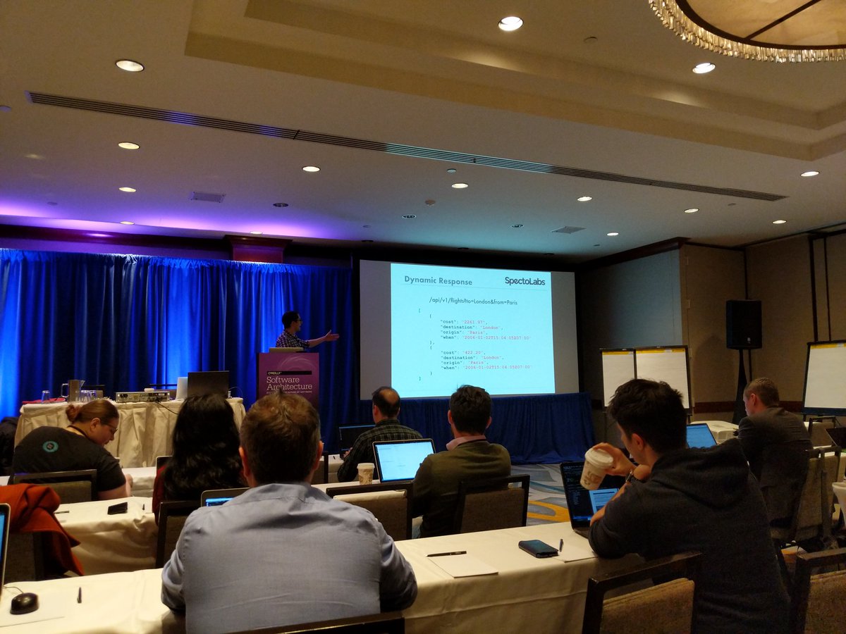 Learning from <a href="/danielbryantuk/">Daniel Bryant</a> about simulating dynamic responses with #hoverfly <a href="/OReillySACon/">SoftwareArchitecture</a>