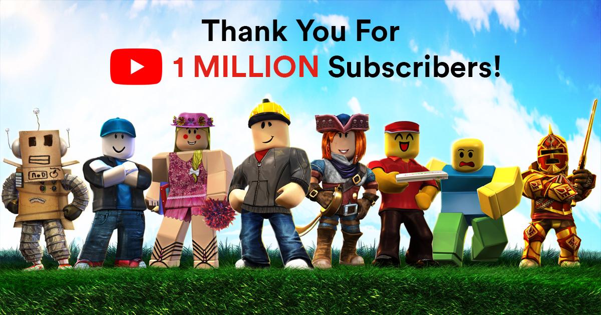 Roblox On Twitter Roblox Just Hit One Million Subscribers On - new roblox grass update youtube