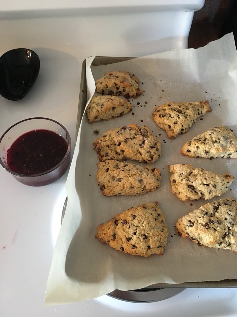 Three hours of yard work called for a treat. Homemade scones and have #goodfoodmood