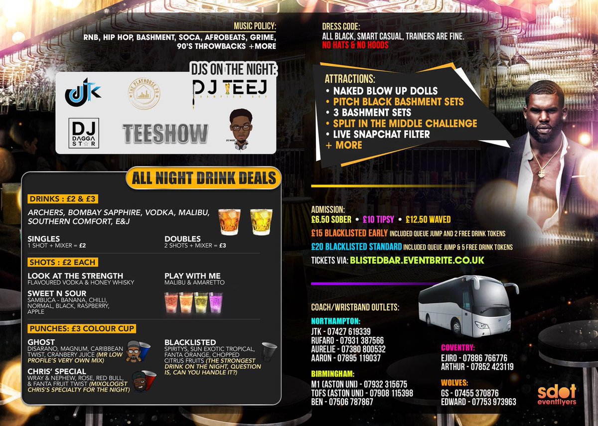 hairbyshope's tweet photo. #Blacklisted is back and bigger!!! We bring you #BLACKLISTEDBARTENDER‼️‼️  〽TICKETS〽 £3.50 -Super Early (Magnum) ❌ £6.50 -Early Bird (Malibu)✅ £15 VIP Silver (Bartender) ✅ £20 VIP Gold (Blacklisted Bartender) https://t.co/YYLu8Qakvf https://t.co/nKocReN6OM