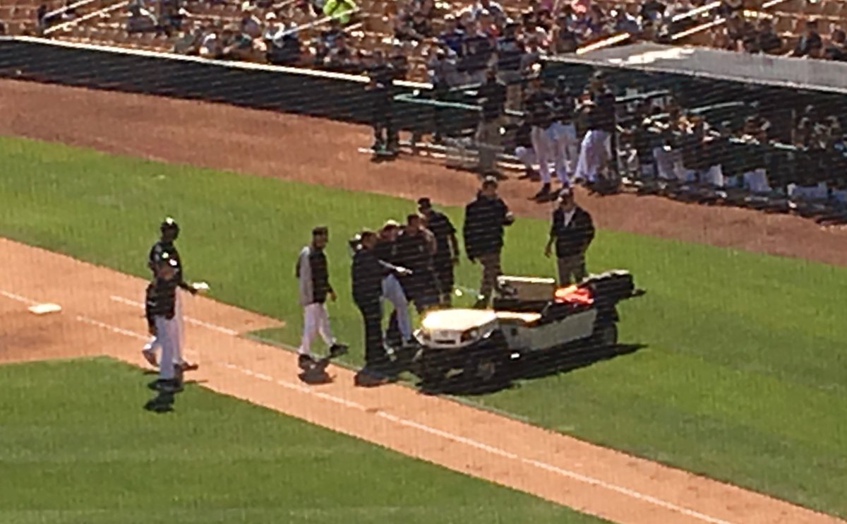 BullsViews's tweet photo. #ChicagoBulls #Bulls #TeamBulls White Sox' Burger leaves game on cart with leg injury https://t.co/jQVL8zAUkI https://t.co/gdoWPDSeon