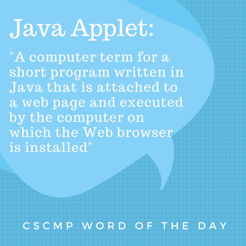 cscmp's tweet image. Today's #CSCMP SCM #wordoftheday #javaapplet Learn more at bit.ly/2mR8kDR