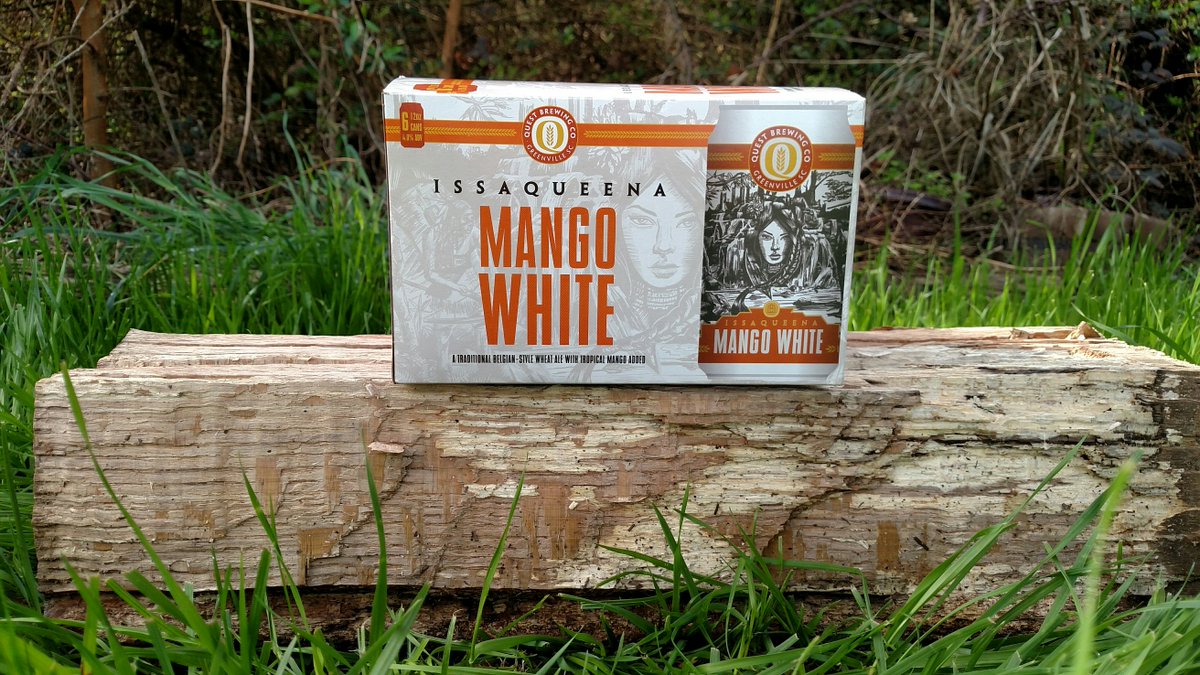 QuestBrewing's tweet photo. Are you ready for the perfect beer to beat the southern heat? Issaqueena Mango White Ale in 12 oz cans is coming soon to a beer store near you! #whatsyourquest #yeahthatgreenville #mangoalltheway https://t.co/2kQ3PzYwSW