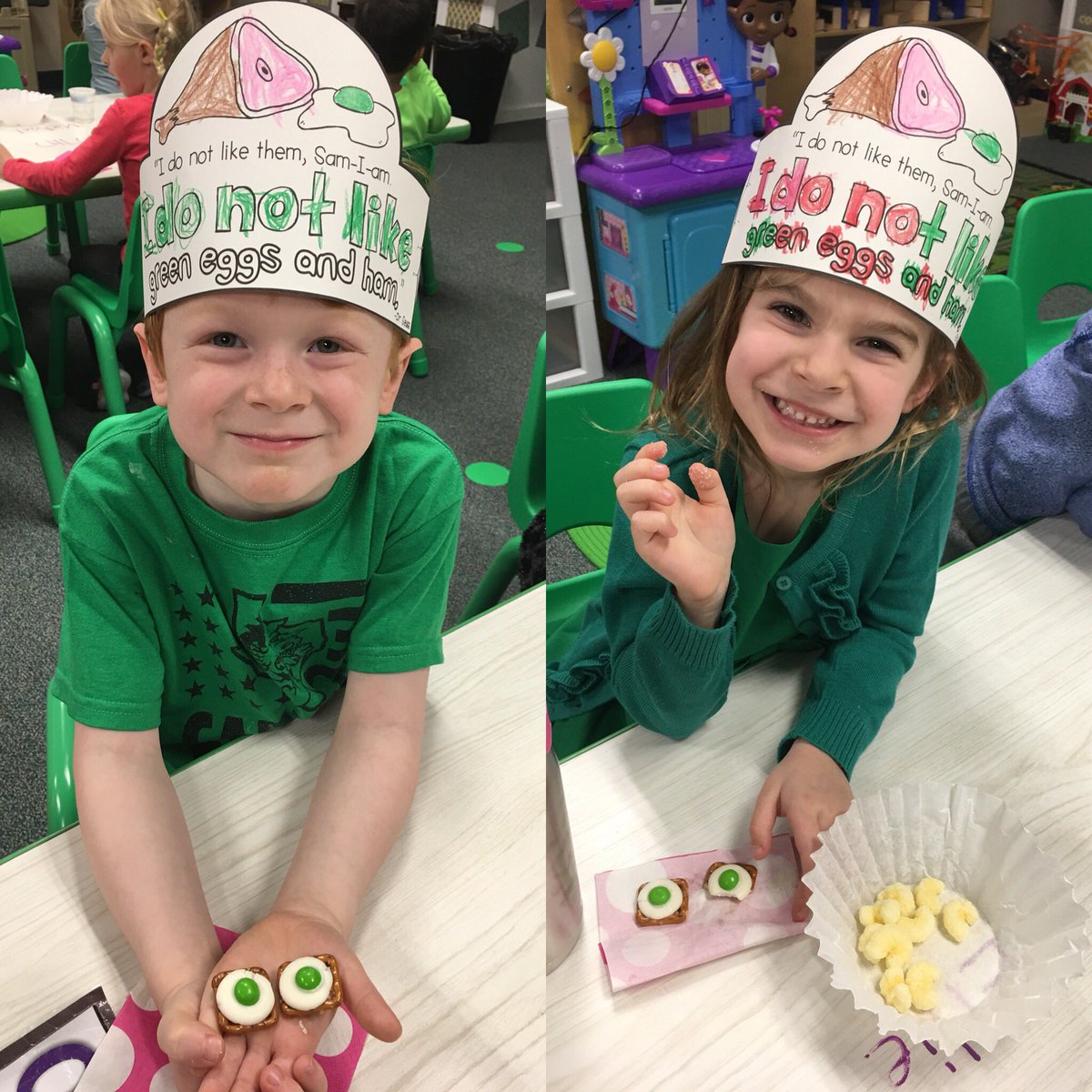Kicking off Dr Seuss Week with “green eggs and ham”!##@rockenbaughES <a href="/CISD_Preschool/">CISD Preschool</a>