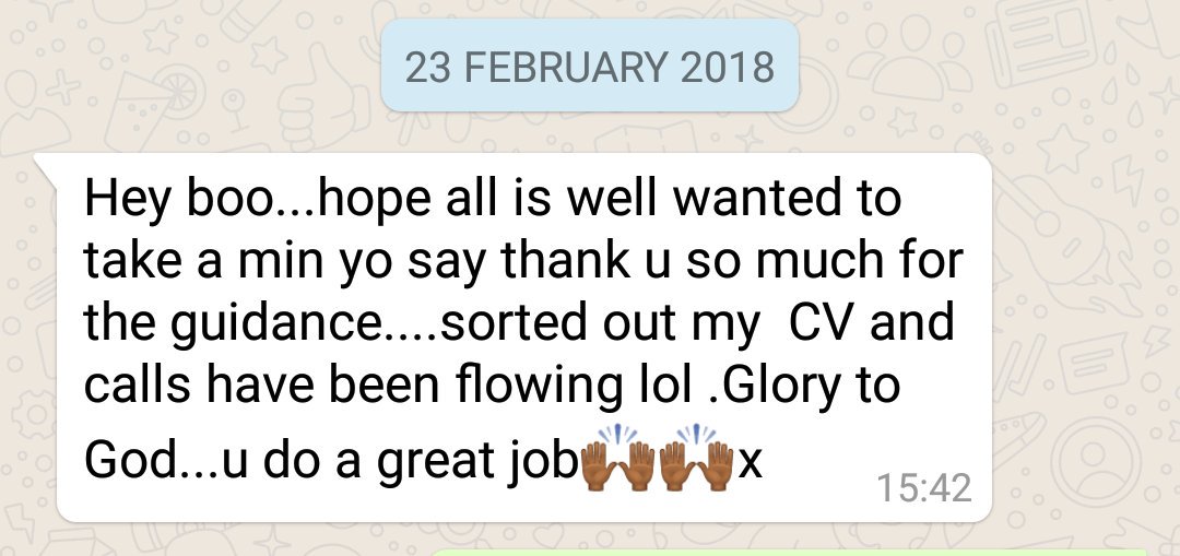 build_potential's tweet photo. **Candidate testimonial** she has been unemployed for a while. It's great we get to help people revamp their CV's to unlock career opportunities #buildpotential https://t.co/EQyeKEgCFq