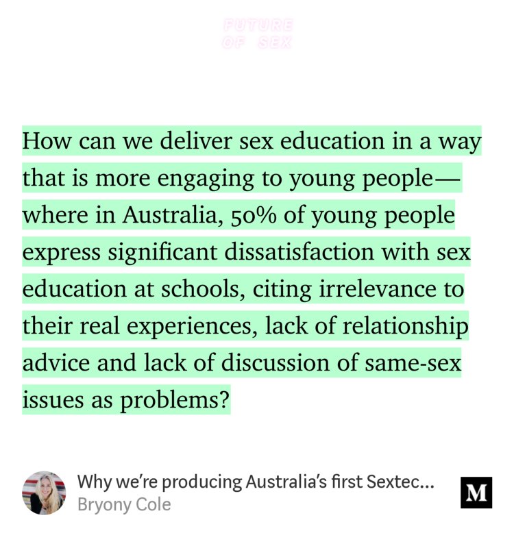 bryonycole's tweet image. “Why we’re producing Australia’s first Sextech Hackathon” — @bryonycole blog.futureofsex.org/why-im-produci… #sextechoz #hackthon #sextech #australia