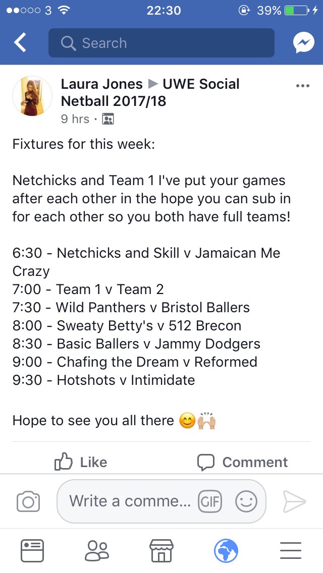 This weeks fixtures 😊🙌🏼