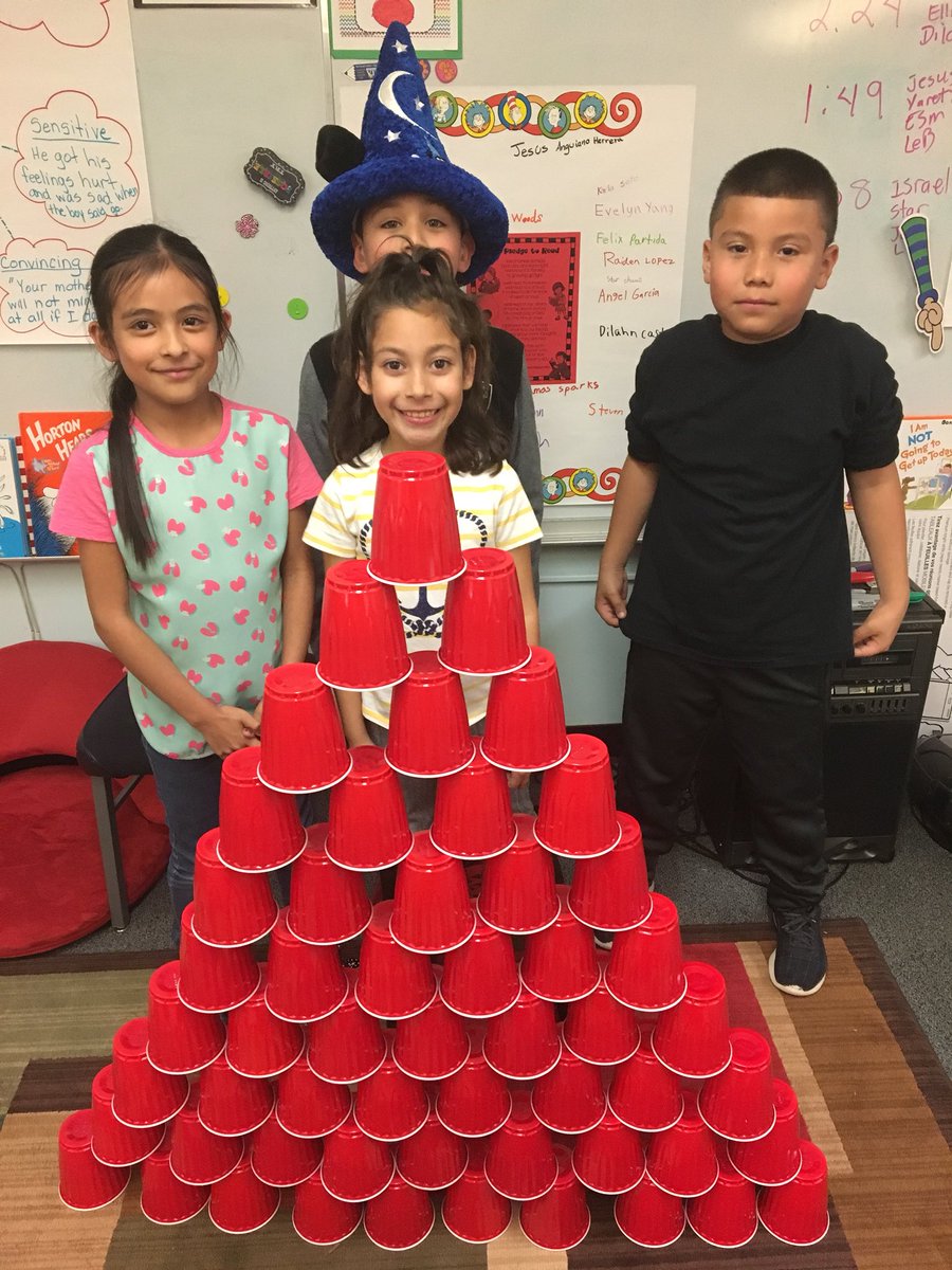 Room9MrsB's tweet photo. End of the day cup stacking timed challenge. #allrams #RAA2018 https://t.co/ZjFNPfIF99
