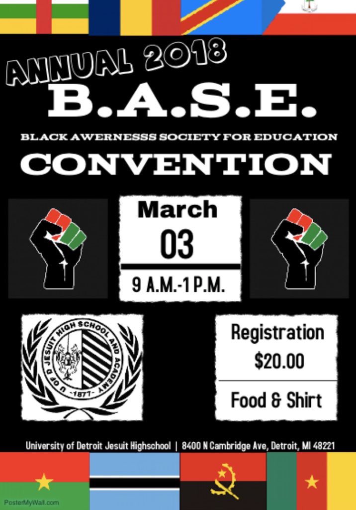 UDJ_Senate's tweet photo. The annual Base Convention is this Saturday. Come support @udj_base along with the Mercy, Regina, and Thurston BASE chapters to celebrate black history month!  Registration is 20 dollars at the door( registration includes a t shirt and soul food catering). https://t.co/r5LnUcplar