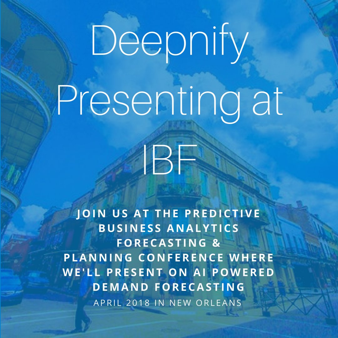 deepnify's tweet photo. Thrilled we'll lead a session in the primary stream of the upcoming @DemandPlanning Predictive Business Analytics Forecasting &amp; Planning Conference this April in New Orleans! https://t.co/WGVunb9jMr https://t.co/wsvCzmJFG2