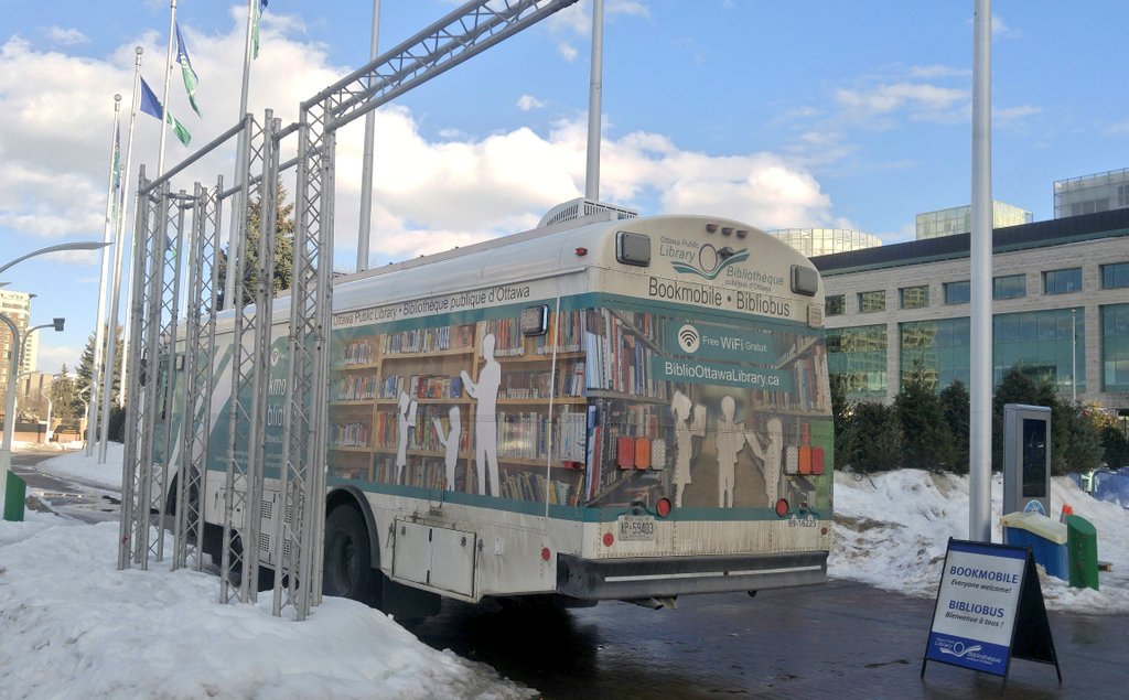 TealePB's tweet photo. Enjoying a little #Winterlude2018 after a fantastic #Ottawa2018 convention and a discovered the @OttBkMobileBus bookmobile! I love it! 📘📕📚📖 #Placemaking #library https://t.co/BceUyICBZ6