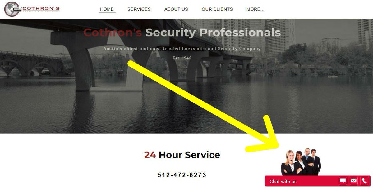 cothronsecurity's tweet photo. It's now even easier to get in touch with someone at Cothron's! Instantly connect with a member of our staff by utilizing our website chat feature. Question about pricing? Hours? Services? Just send us a message! #security #locksmith #atx #austin #purechat https://t.co/0LIuYbmHu8 https://t.co/rIR7ARAXCz