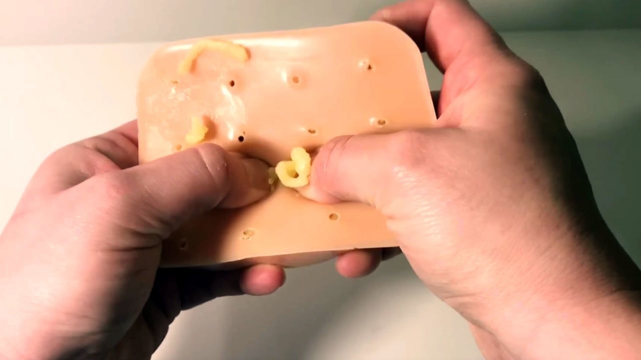 Popping fake pimples 