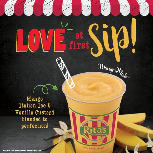 Drink in all the creamy deliciousness of a Mango Gelati in a sippable Mango Misto – perfect for those days when you are too busy to bother with a spoon! #DrinkIt #RitasofVisalia