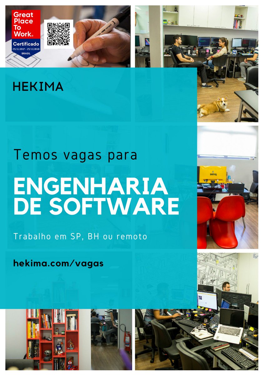 Abrimos vagas para #EngenhariaDeSoftware, em nossos escritórios de BH, SP ou até de forma remota. :-)

Para ver todas as informações sobre as vagas, acesse: bit.ly/vaga-hkm-eng-s…
