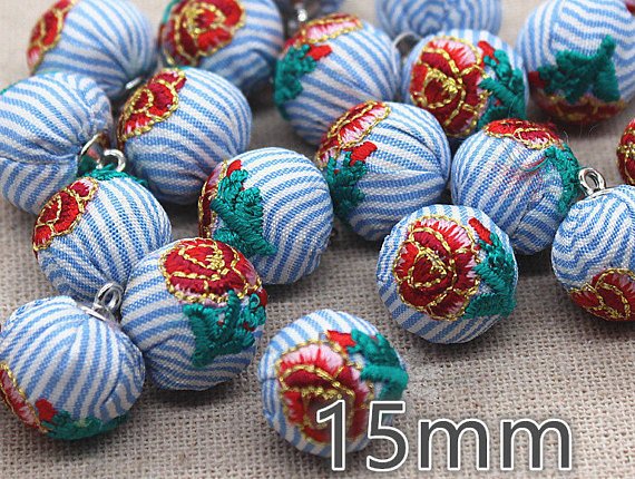 Super Cute Pair of Striped Fabric  Embroidery #supplies @EtsyMktgTool etsy.me/2Cxc3Nn #earringcharms #necklacependant #earringfinding