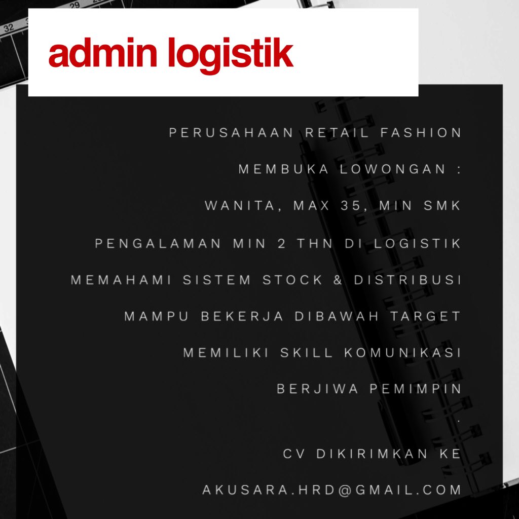 glitstore's tweet image. Dibutuhkan admin logistik untuk wilayah bandung utara &amp;amp; cimahi @jobsbandung @infobandung #infolokerbdg
